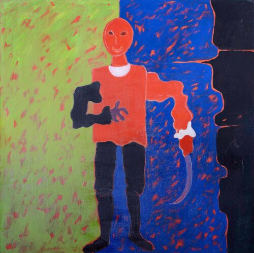 1985<br>pittura industriale, tempera, gessetto su tela<br>cm 100x100