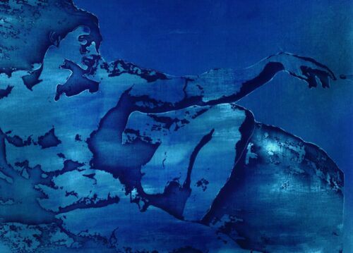 1985<br>pittura industriale, smalto alla anilina, fotografia emulsionata su tela<br> cm 70x100