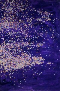 1985<br>tempera, coriandoli su tela, cellophane<br> cm 120x80