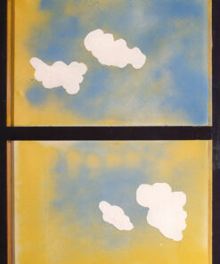 1985<br> tempera, colore a spruzzo, telaio di legno su tela<br> cm 100x70