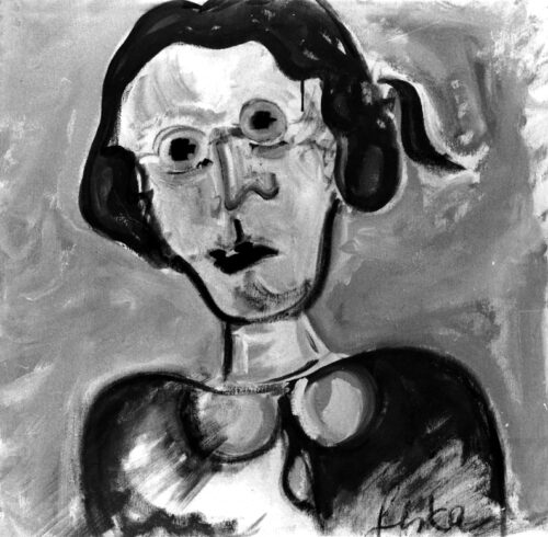 1986<br>pittura industriale, tempera, grafite su tela<br> cm 60x60