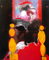 1986<br>pittura industriale, tempera, gessetto su tela <br>cm 100x80