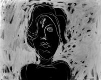 1986<br>pittura industriale, tempera, gessetto su tela<br>cm 80x100