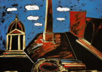 1986<br>pittura industriale, tempera, gessetto su tela<br>cm 70x100