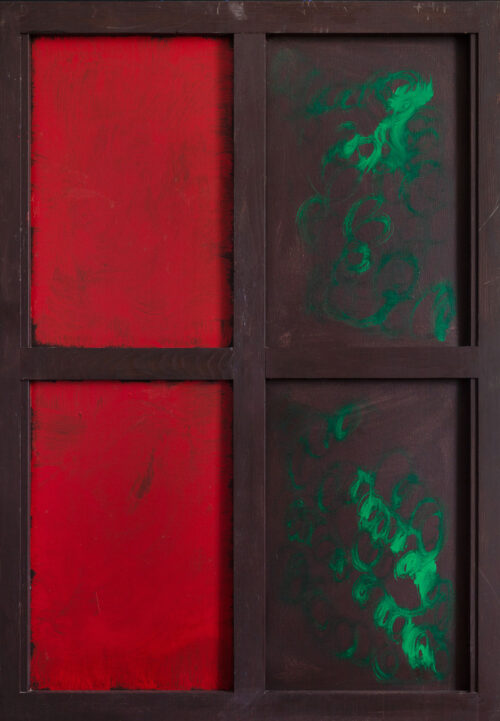 1986<br>tempera e telaio di legno su tela<br> cm 100x70