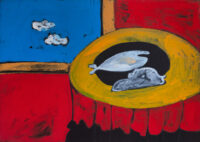 1986<br>pittura industriale, tempera, gessetto su tela<br> cm 70x100