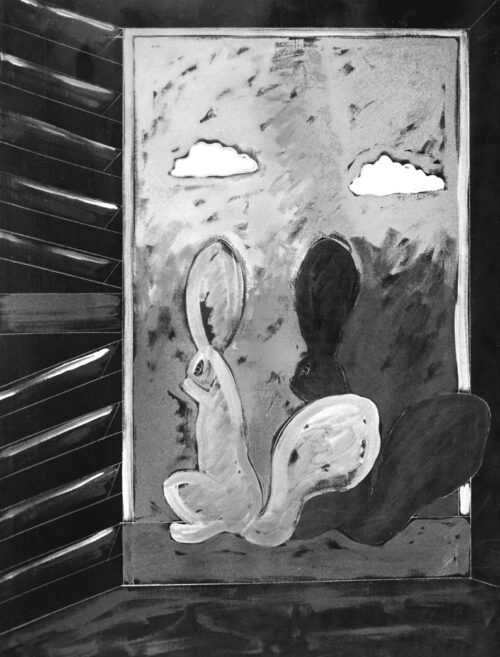 1986<br>pittura industriale, tempera, gessetto su tela<br> cm 80x60