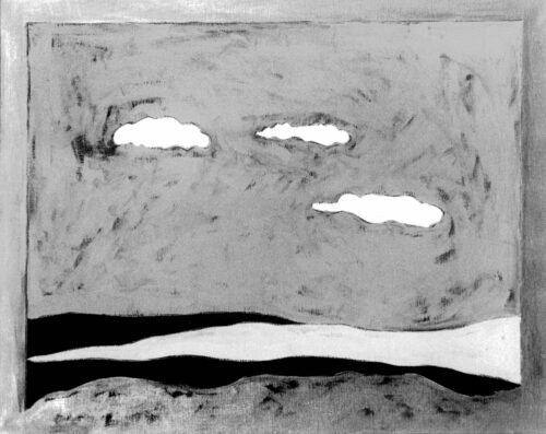 1986<br>pittura industriale, tempera, gessetto su tela<br> cm 80x100