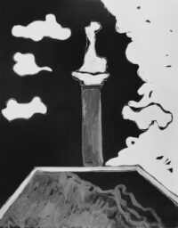 1986<br>pittura industriale, tempera, gessetto su tela<br> cm 100x80