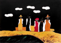 1986<br>pittura industriale, tempera, gessetto su tela<br>cm 70x50