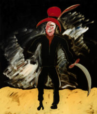 1986<br>pittura industriale, tempera, gessetto su tela<br>cm 70x60