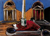 1986<br>pittura industriale, tempera, gessetto su tela<br>cm 50x70