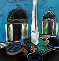 1986<br>pittura industriale, tempera, gessetto su tela<br>cm 100x100