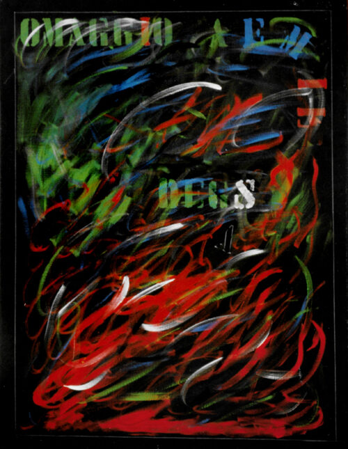 1986<br>Omaggio a Emile Degas<br>pittura industriale, tempera, matita su tela<br>cm 120x80