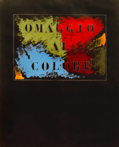 1986<br>Omaggio al colore<br>pittura industriale, tempera, matita su tela<br>cm 160x130