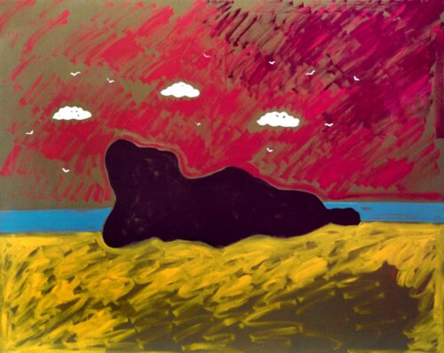 1986<br> pittura industriale e tempera su tela<br> cm 130x160