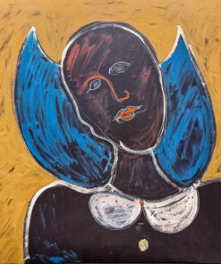 1986<br>Angelo<br>pittura industriale, tempera, gessetto su tela<br> cm 80x100