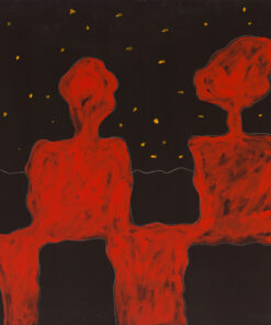 1986<br>Gli sposi<br>pittura industriale, tempera, gessetto su tela<br>cm 90x115