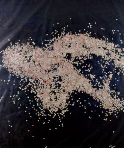 1986<br>Dai quattro fiumi di Ungaretti, Il Tevere<br>pittura industriale, coriandoli su tela, cellophane<br>cm 100x120