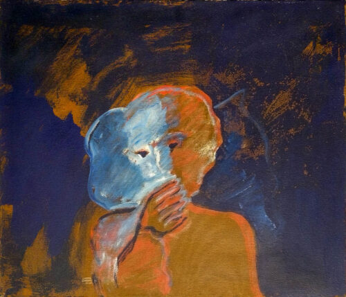 1986<br> pittura industriale e tempera su tela<br>cm 60x70