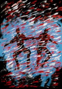 1986<br>pittura industriale e tempera su tela<br> cm 70x60