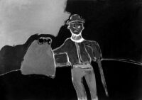 1986<br>pittura industriale, tempera, gessetto su tela<br> cm 70x100