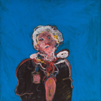 1986<br>pittura industriale, tempera, gessetto su tela<br> cm 100x100