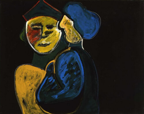 1986<br>pittura industriale, tempera, gessetto su tela<br> cm 80x100