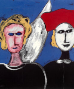 1986<br>pittura industriale, tempera, gessetto su tela<br> cm 60x90