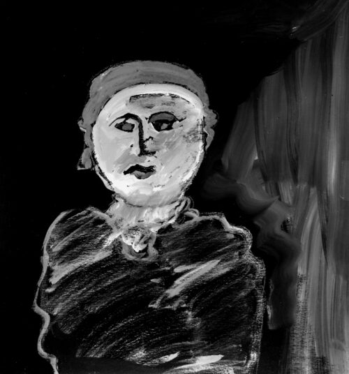 1986<br>' Cardinale '<br>pittura industriale, tempera, gessetto su tela<br> cm 70x70