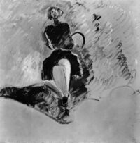 1986<br>En plein air<br>pittura industriale, tempera, gessetto su tela<br>cm 100x100