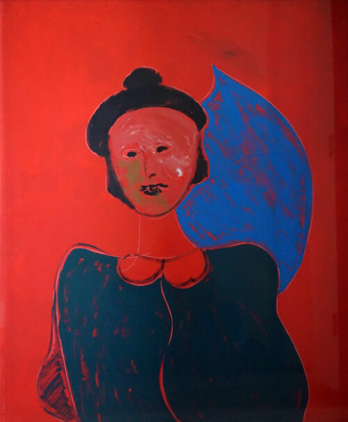 1986 XXIII, VII<br>Angelo<br>pittura industriale, tempera, gessetto su tela<br> cm 100x120