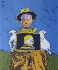 1986<br>Monte<br>pittura industriale, tempera, gessetto su tela<br> cm 140x140