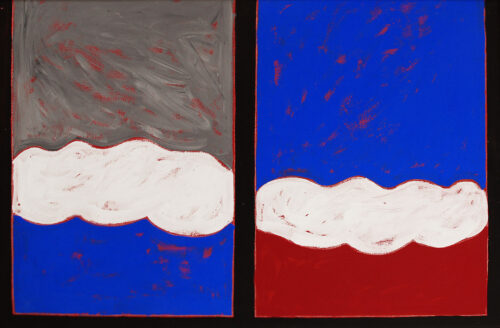 1986<br>' Finestra '<br>pittura industriale, tempera, vernice su tela<br>cm 70x100