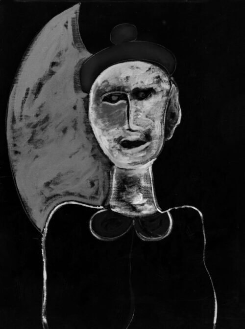 1986<br> pittura industriale, tempera, gessetto su tela<br>cm 80x60