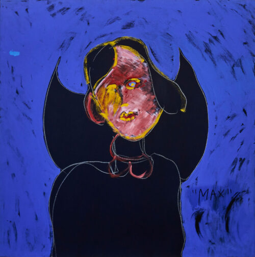 1986<br>'Matteo Abate Priore'<br>pittura industriale, tempera, gessetto su tela<br> cm 100x100