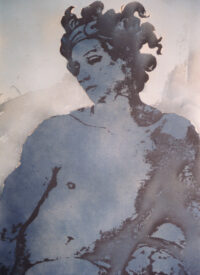 1986<br>pittura industriale, tempera, fotografia emulsionata su tela<br>cm 100x70