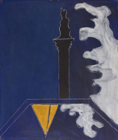 1986<br>pittura industriale, tempera, gessetto su tela<br> cm 60x50