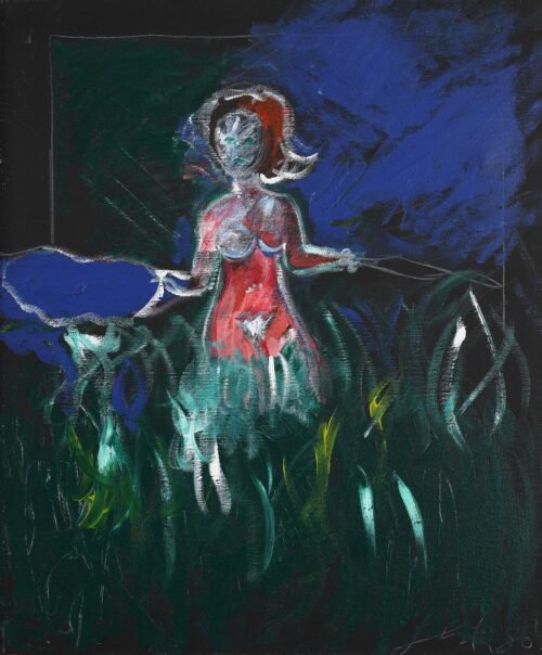 1986<br>pittura industriale, tempera, gessetto su tela<br> cm 60x50