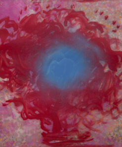 1986<br>smalto industriale, tempera, coriandoli su tela, cellophane <br>cm 50x70