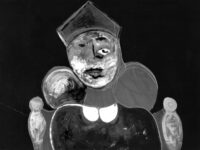 1986<br>' Cardinale '<br>pittura industriale, tempera, gessetto su tela<br> cm 90x120