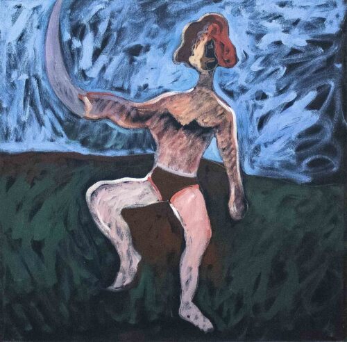 1986<br>pittura industriale, tempera, gessetto su tela<br>cm 100x100