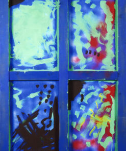 1986<br> New realist<br>tempera e telaio di legno su tela<br> cm 100x70