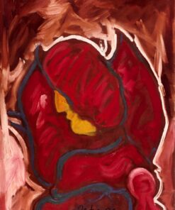 1986 12 maggio<br> Ritratto di Anna D'Ascanio<br>pittura industriale e tempera su tela<br> cm 70x50