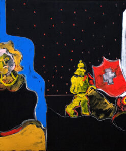 1986 4, X<br>Antico Falcone<br>pittura industriale, tempera, gessetto su tela<br> cm 100x250