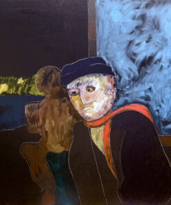 1986<br> Autoritratto<br> pittura industriale, tempera, gessetto su tela<br>cm 130x160