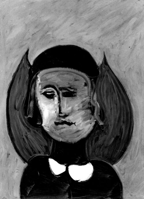 1986<br> Edoardo d'Inghilterra<br>pittura industriale, tempera, gessetto su tela<br>cm 80x60