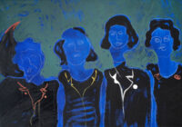 1986<br>n.6<br>pittura industriale, tempera, gessetto su tela<br> cm 70x100