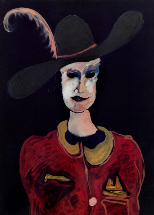 1986<br>Lady Bradewai<br>pittura industriale, tempera, gessetto su tela<br>cm 110x80<br>