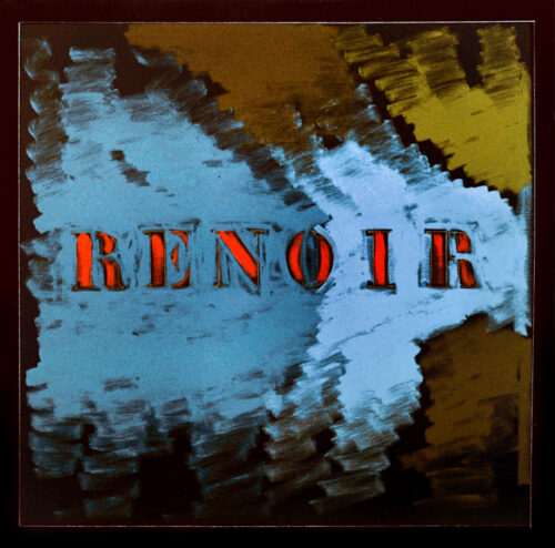 1986<br> Renoir<br> pittura industriale, tempera, matita su tela<br>cm 90x90